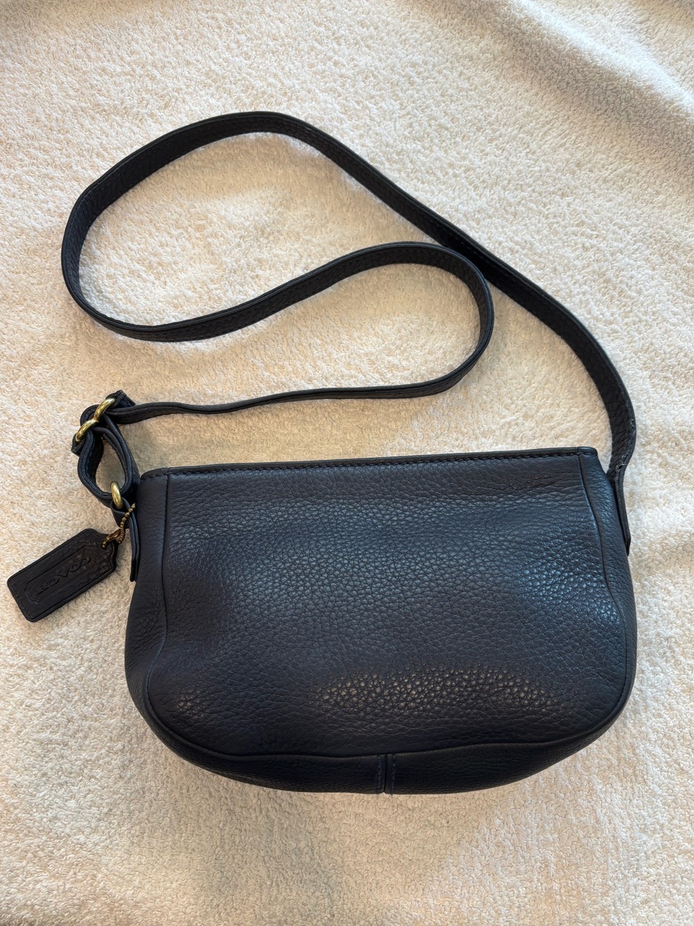 Vintage Coach Navy 4313 Sonoma Mini Zip Natural Grain Leather